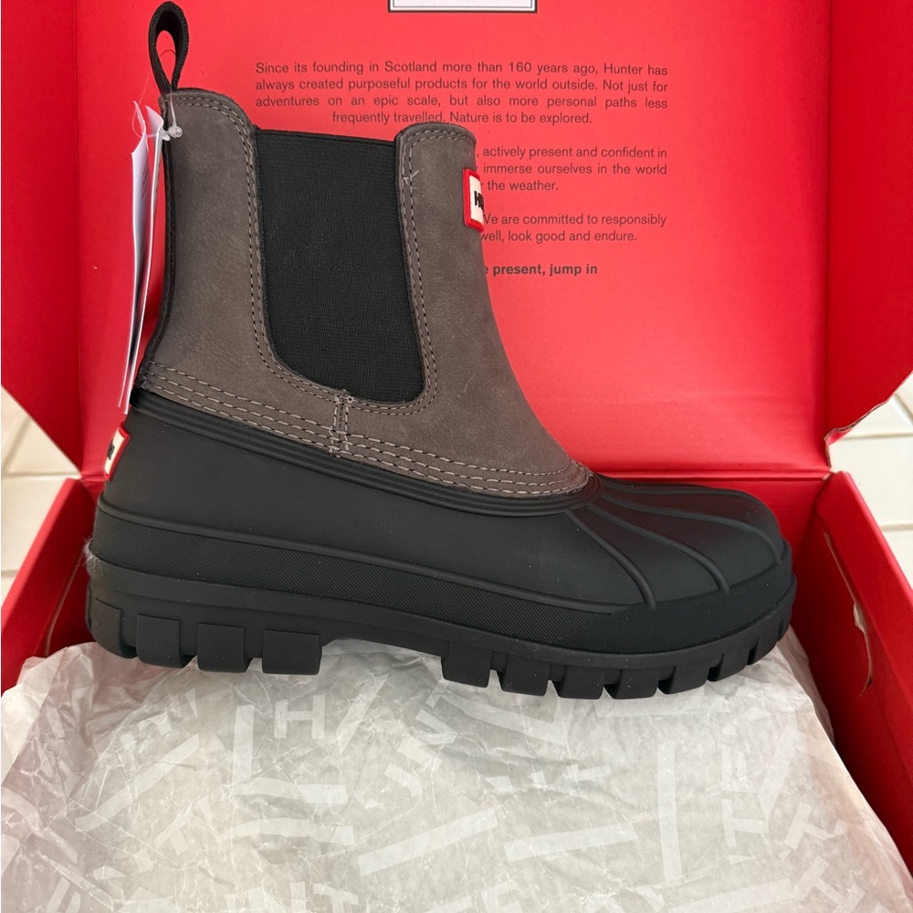Hunter Chelsea Brown and Black Rain Boots